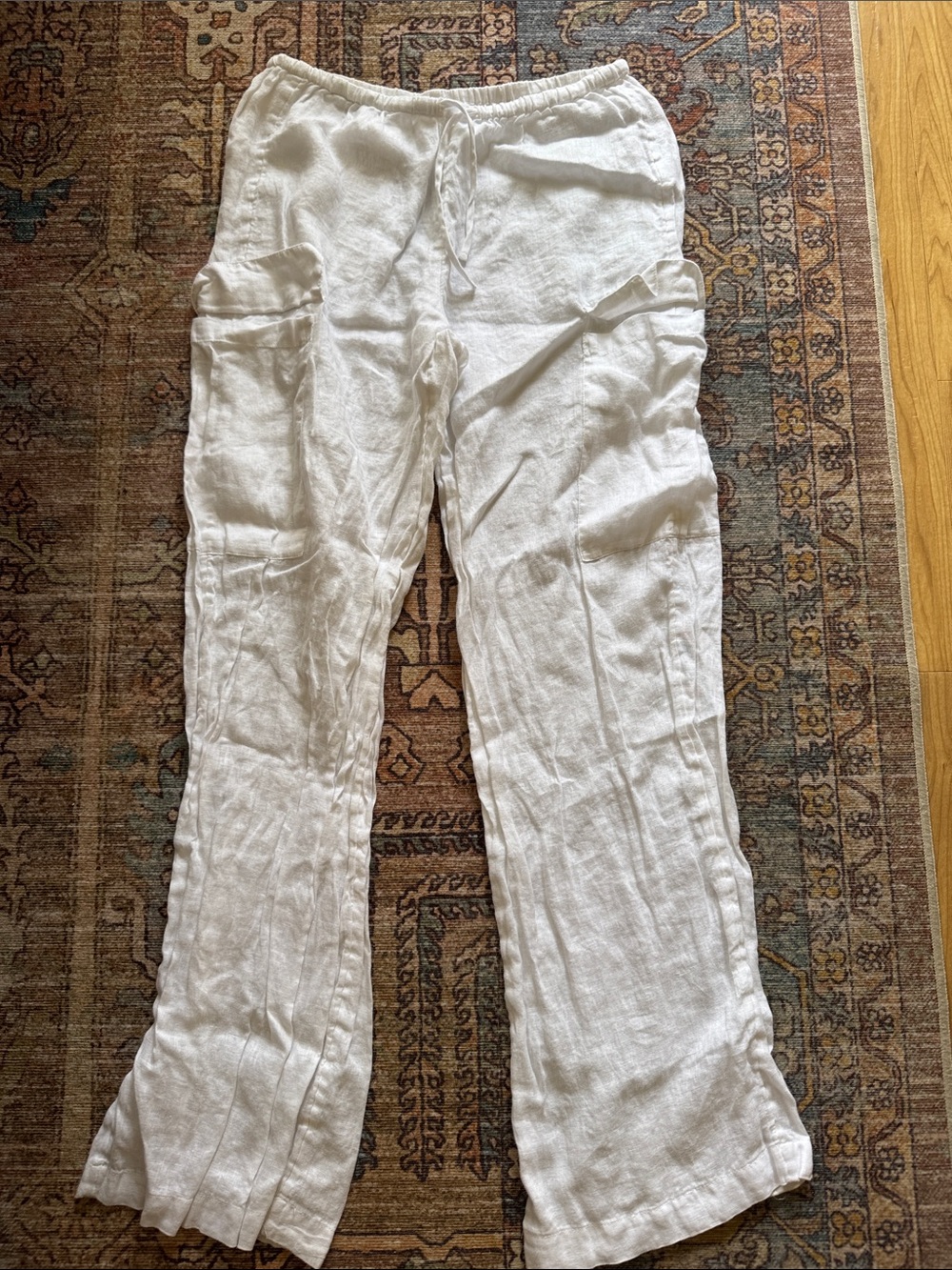 LSpace Sundown Cargo White Linen Pants